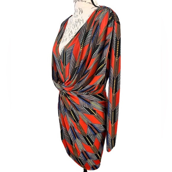 T-Bags Los Angeles Long Sleeve Knot Dress Bodycon Mini Size Small EUC Revolve - Picture 2 of 16